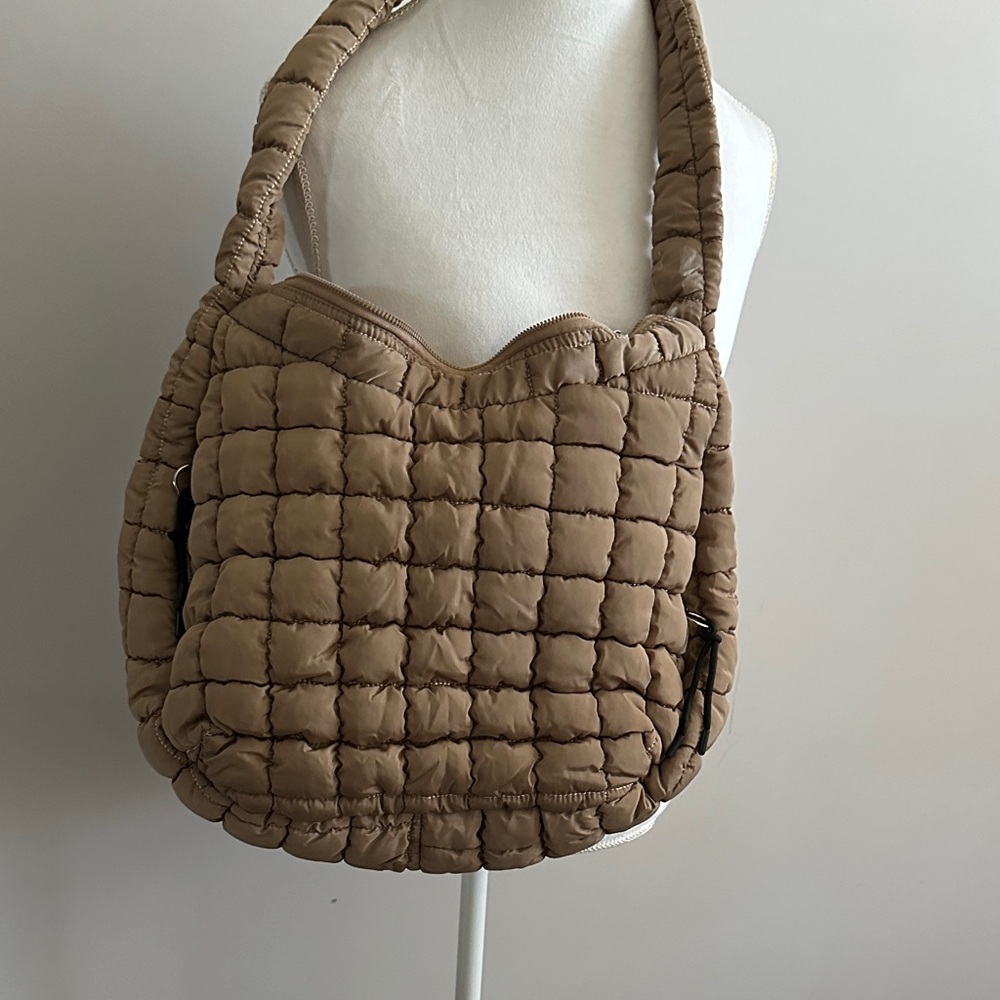 Quilted Tan Shoulder Bag